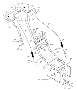 Handle Assembly Diagram and Parts List for 1695361-6240810X54 2007 Briggs and Stratton Snow Blower